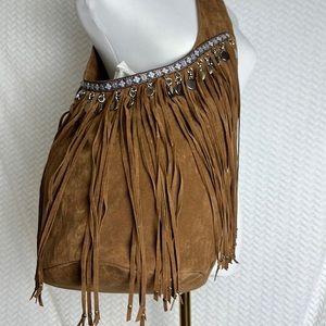BOHO bag. Brown suede